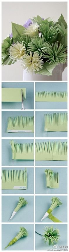 DIY Paper Aster Pom Flowers