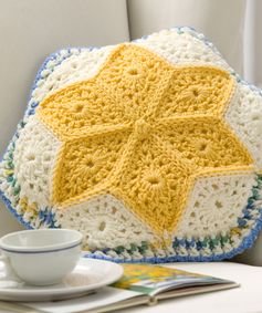Alaska Snow Flowers Pillow Crochet Pattern | Red Heart