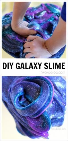 Night Sky Activities for Preschool: Galaxy Slime - Twodaloo