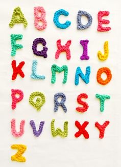 Free crochet pattern: Alphabet. #free #crochet #pattern #crochetpattern  Use your left-over yarns of assorted colors to make these colorful alphabets, they are quick, easy - and fun, be creative and play with the ...