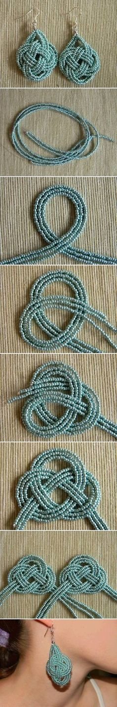 DIY Beads Knot Earrings Picture Tutorial