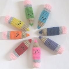2000 Free Amigurumi Patterns: Free Crochet Pattern: Colored Pencils #free #crochet #pattern #pencil